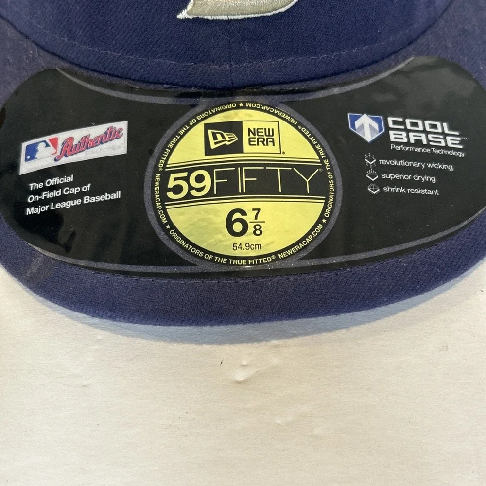 New Era San Diego Padres Hat 6 7/8 Blue Logo Authentic 59Fifty Cap Cool Base